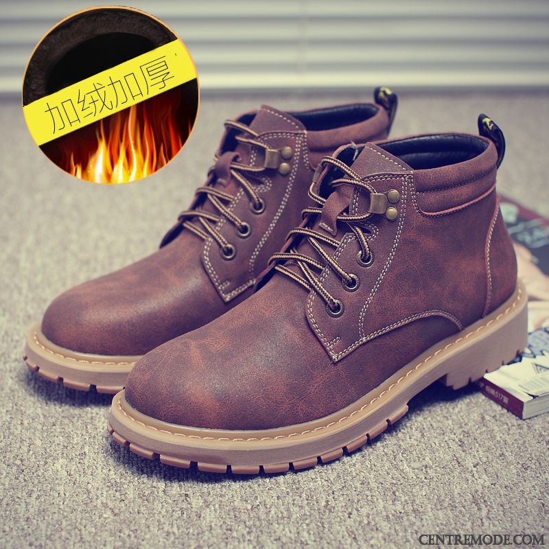 Bottine En Cuir Marron Lilas Palegoldenrod, Bottes Pour Hommes Soldes
