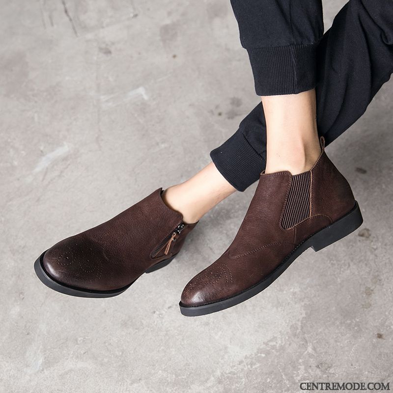Bottine Pas Cher Homme Saumon Sarcelle, Bottine Marron Homme