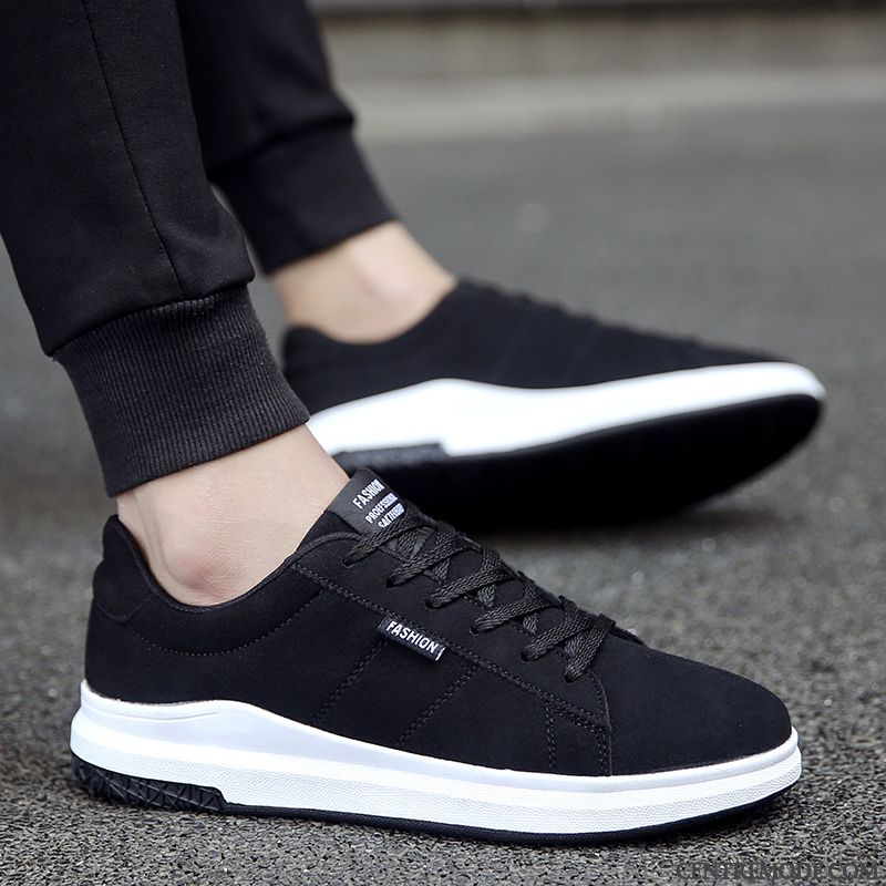 Bottine Skate Noir Bleu Pensée, Bottes Plates Skate Homme Pas Cher Soldes