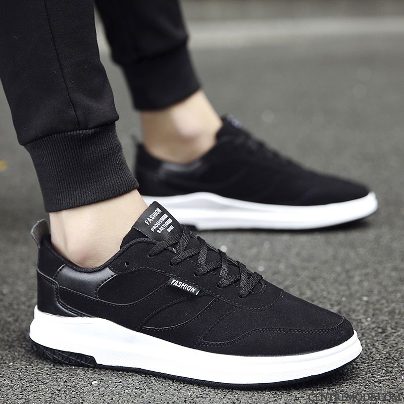 Bottine Skate Noir Bleu Pensée, Bottes Plates Skate Homme Pas Cher Soldes