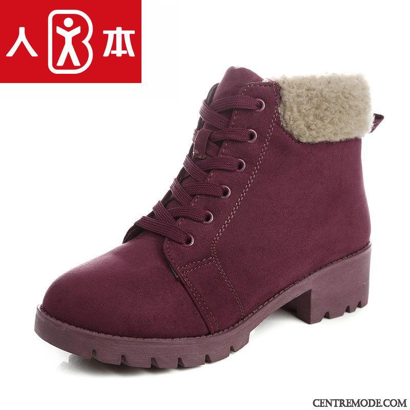 Bottines Daim Femme Violet Bordeaux, Bottes Femme A Talon Pas Cher