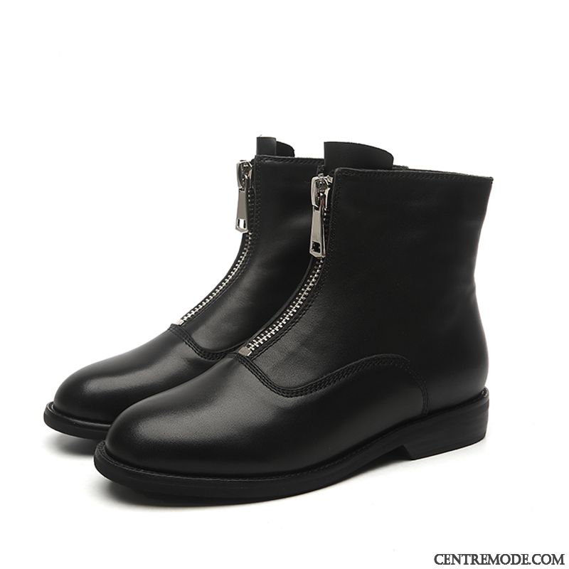Bottines Femme Beige Palegoldenrod Pérou, Boots En Cuir Noir Femme