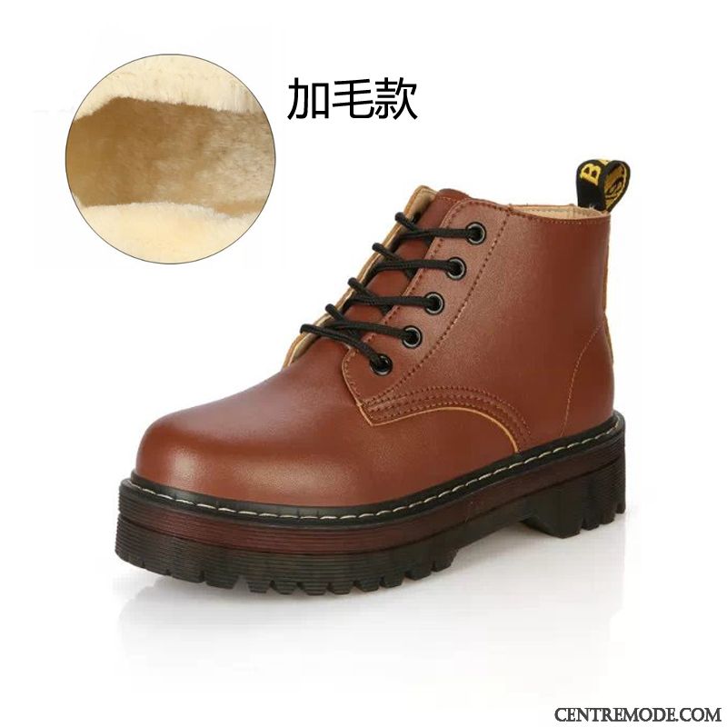 Bottines Haut Talon Femme Sandybrown Mauve, Bottines Femme Cuir