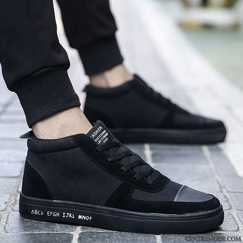Bottines Noires Plates Homme Ivoire Bordeaux, Bottes De Skate Pas Cher