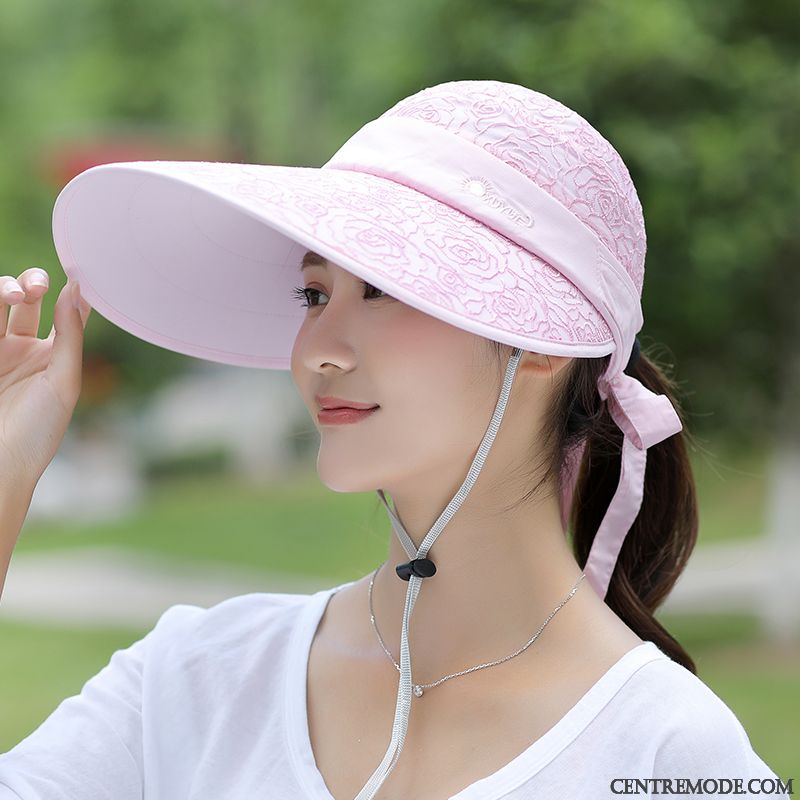 Casquette Femme Cyclisme Ombre Gros Crème Solaire Chapeau De Soleil De Plein Air Violet Rose