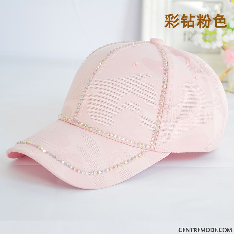 Casquette Femme Diamant Casquette De Baseball Ombre Chapeau Été L'automne Noir