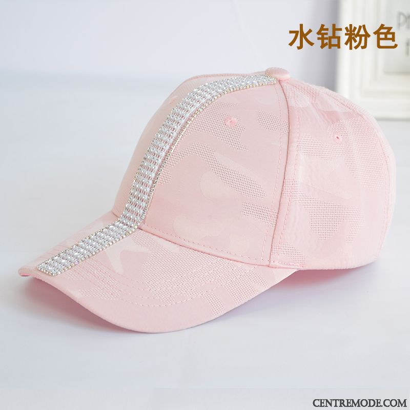 Casquette Femme Diamant Casquette De Baseball Ombre Chapeau Été L'automne Noir