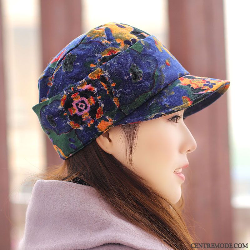 Casquette Femme Floral Milieu Printemps Mode Doux Personnes Âgées Vert