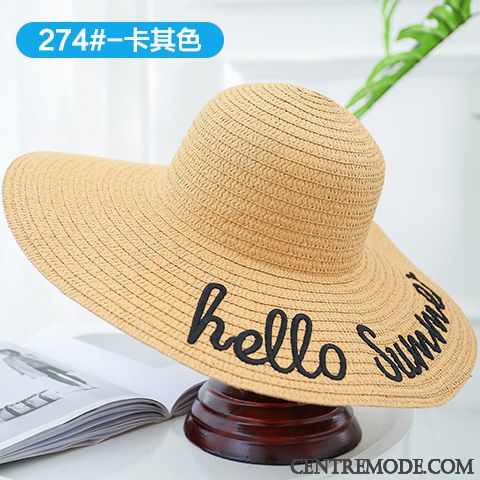 Casquette Femme Gros De Plein Air Chapeau De Soleil Crème Solaire Plage Voyage Blanc