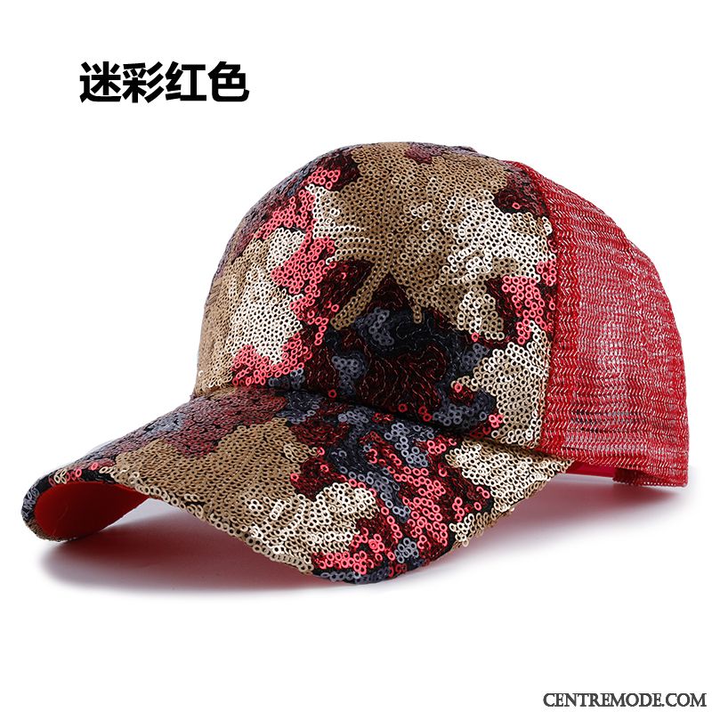 Casquette Femme Paillettes Tendance Été Chapeau De Soleil Ombre Loisir Rose