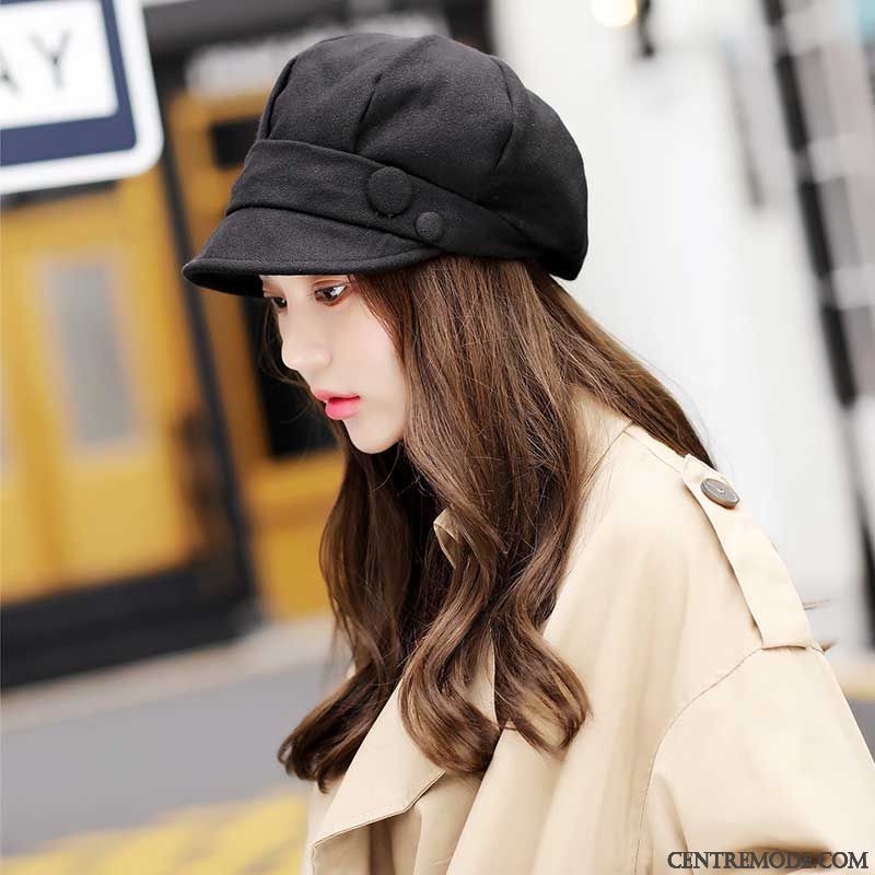 Casquette Femme Tendance L'automne Chapeau Printemps Élégant Britanique Marron