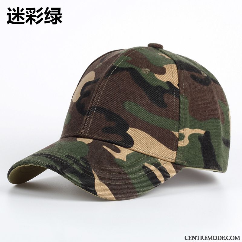 Casquette Homme Casquette De Baseball Camouflage Chapeau Vert