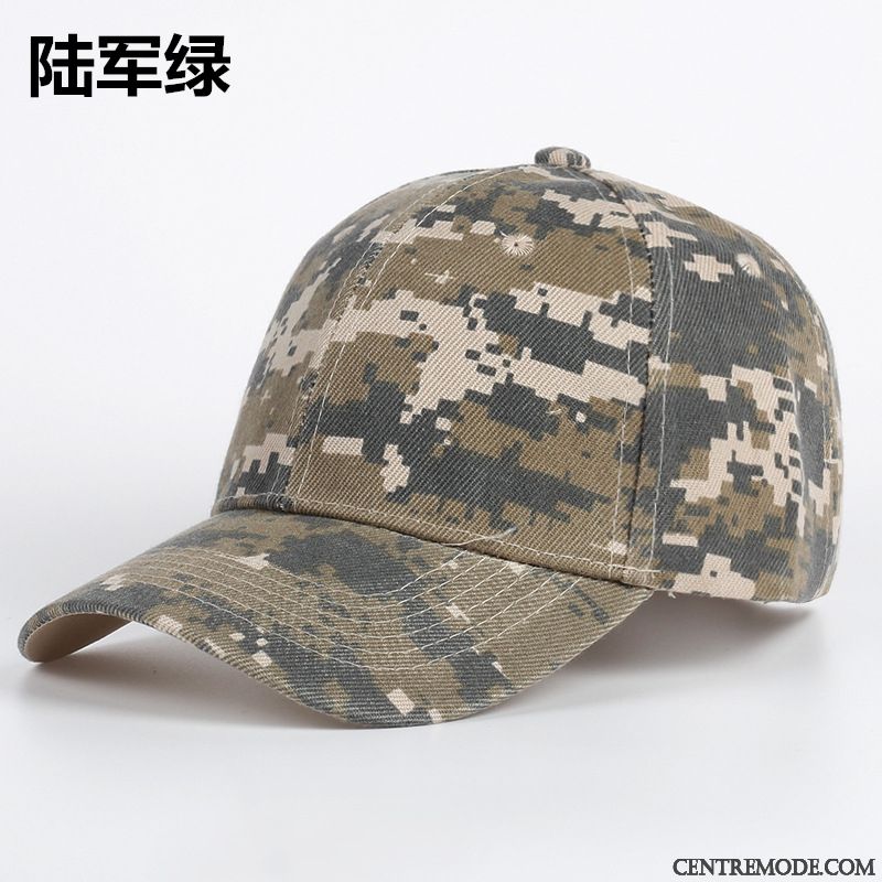 Casquette Homme Casquette De Baseball Camouflage Chapeau Vert