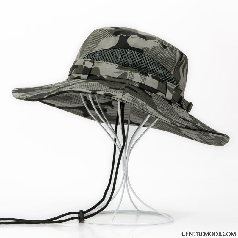 Casquette Homme Crème Solaire Été Camouflage Chapeau Chapeau De Pêche Tendance Violet Vert