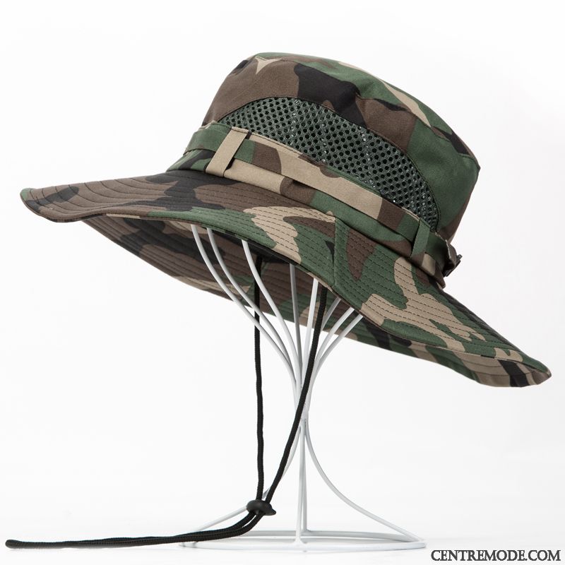 Casquette Homme Crème Solaire Été Camouflage Chapeau Chapeau De Pêche Tendance Violet Vert