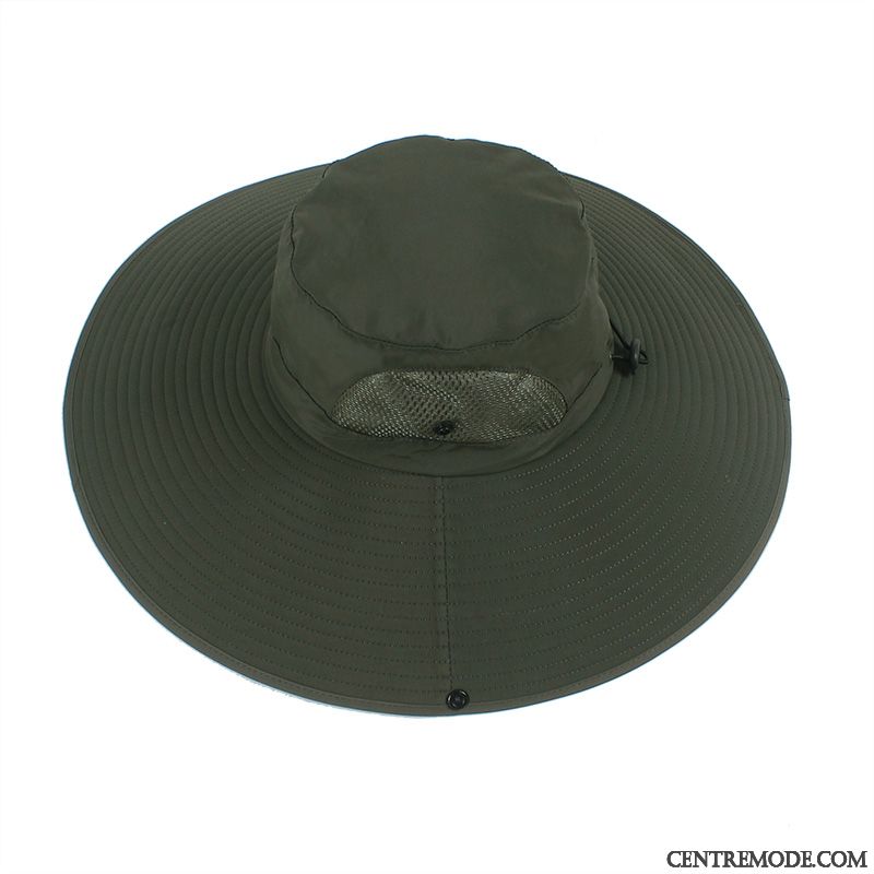 Casquette Homme De Plein Air Chapeau Ombre Gros Chapeau De Pêche Crème Solaire Gris Clair