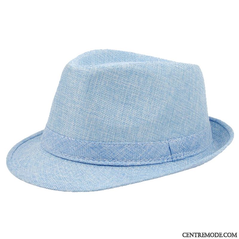 Casquette Homme Gentilhomme Chapeau Le Jazz Lavé À L'eau Montrer Tendance Bleu