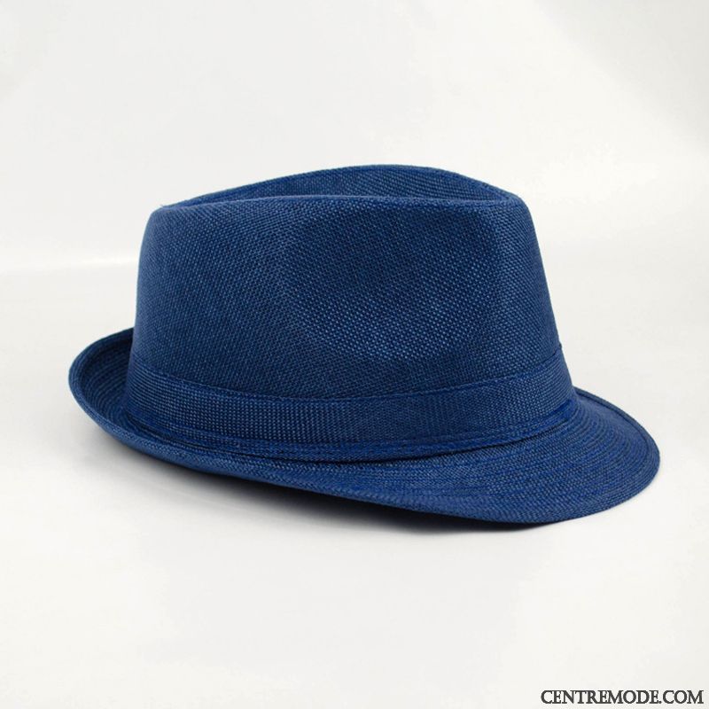 Casquette Homme Gentilhomme Chapeau Le Jazz Lavé À L'eau Montrer Tendance Bleu