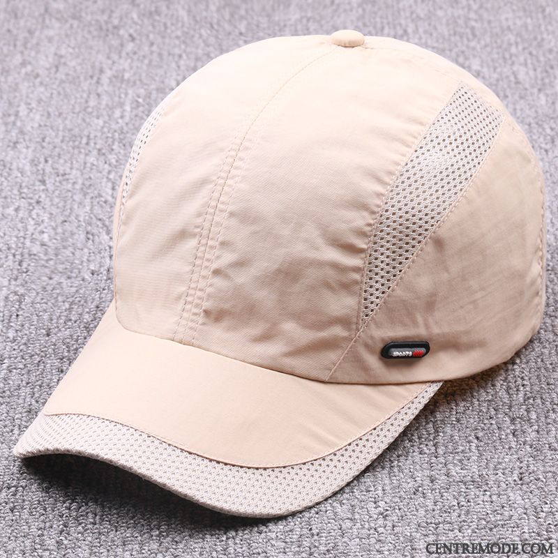 Casquette Homme Ombre Été Casquette De Baseball Respirant Crème Solaire Rapide À Sécher Blanc Gris