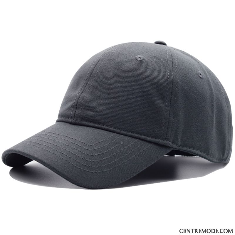 Casquette Homme Printemps Casquette De Baseball Femme Chapeau Loisir Coton Bleu Marin Pure Noir