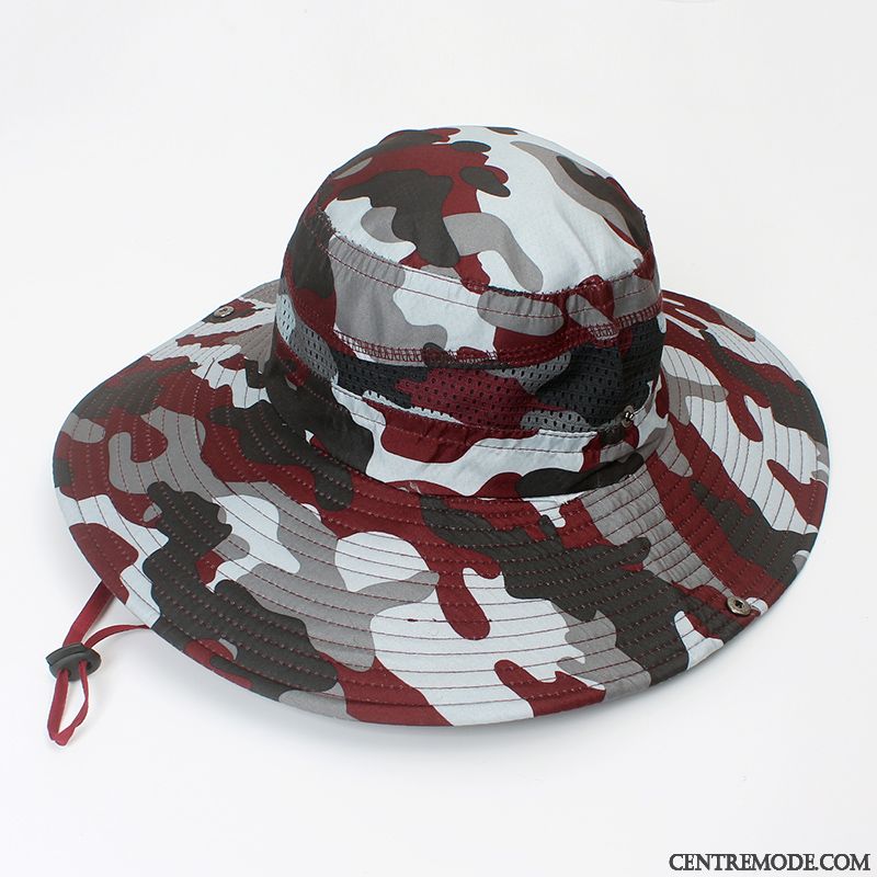 Casquette Homme Été Gros Chapeau Crème Solaire Chapeau De Pêcheur Chapeau De Soleil Vert