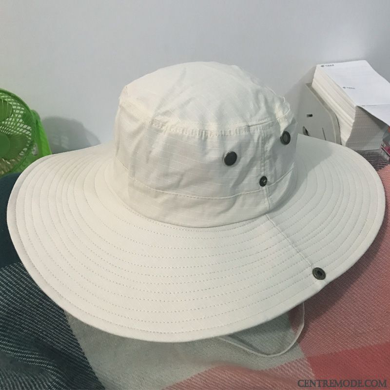 Casquette Homme Été Gros Chapeau Crème Solaire Chapeau De Pêcheur Chapeau De Soleil Vert