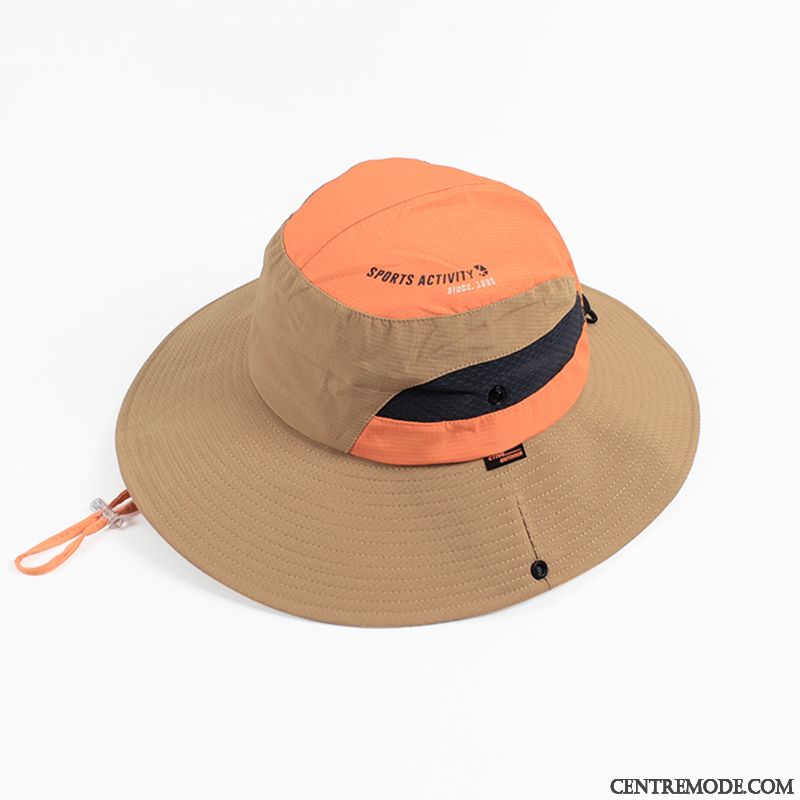 Casquette Homme Été Gros Chapeau Crème Solaire Chapeau De Pêcheur Chapeau De Soleil Vert