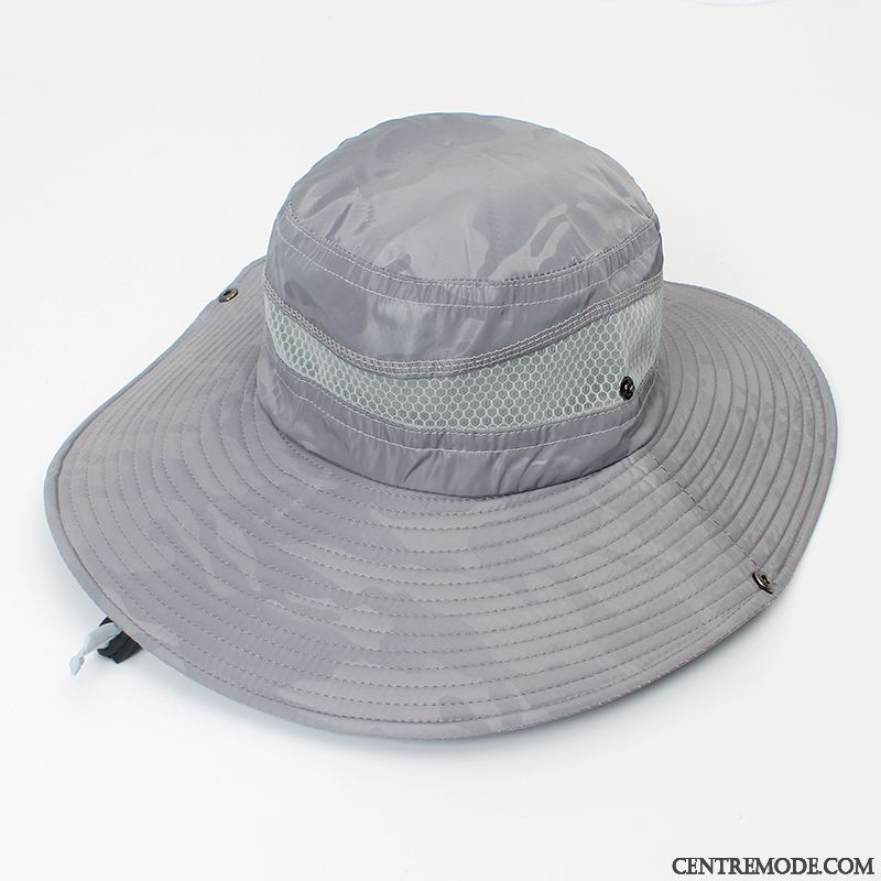 Casquette Homme Été Gros Chapeau Crème Solaire Chapeau De Pêcheur Chapeau De Soleil Vert