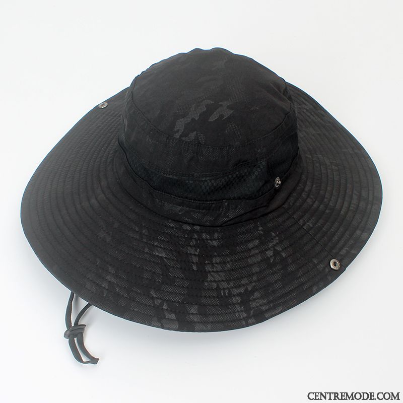 Casquette Homme Été Gros Chapeau Crème Solaire Chapeau De Pêcheur Chapeau De Soleil Vert