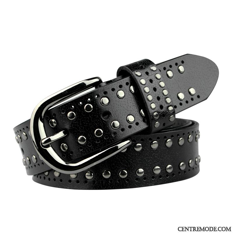 Ceinture Femme Cuir De Vache Cuir Véritable Tendance All-match Décoration Modèles Féminins Jaune