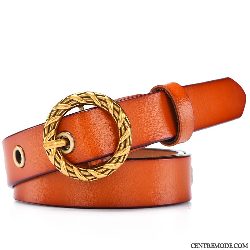 Ceinture Femme Décoration Bague Personnalité Rétro All-match Mode Rouge