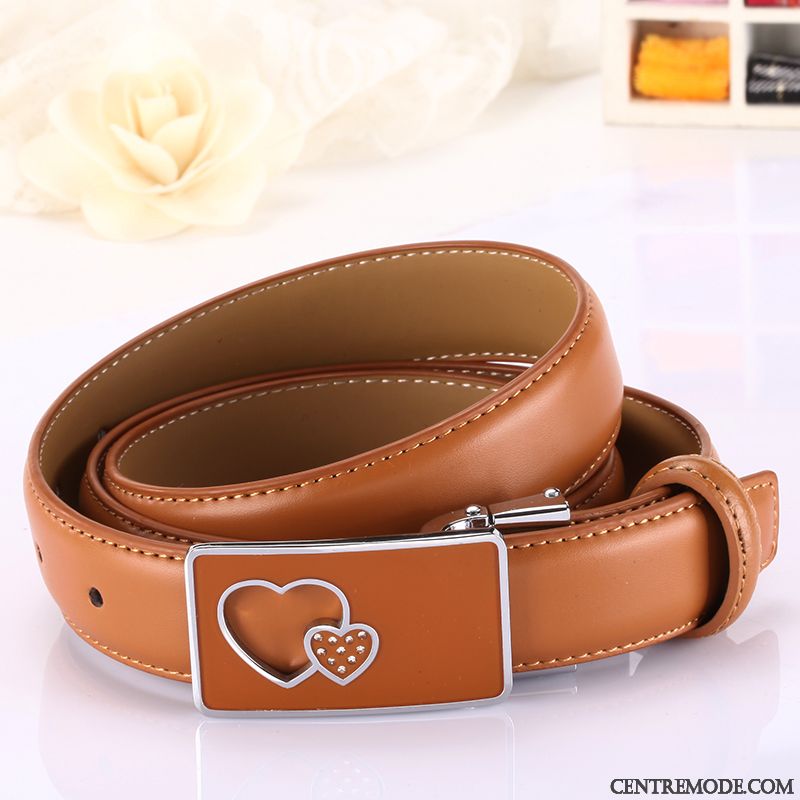 Ceinture Femme L'automne Loisir Décoration Cuir De Vache All-match Modèles Féminins Rouge