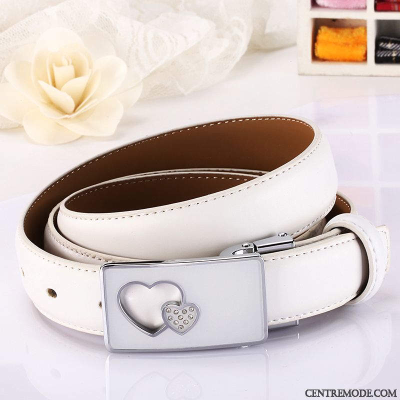 Ceinture Femme L'automne Loisir Décoration Cuir De Vache All-match Modèles Féminins Rouge