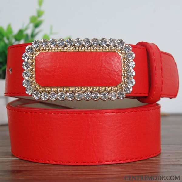 Ceinture Femme Loisir Jeans Mode Décoration All-match Modèles Féminins Rose