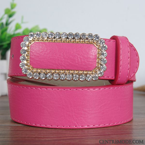 Ceinture Femme Loisir Jeans Mode Décoration All-match Modèles Féminins Rose