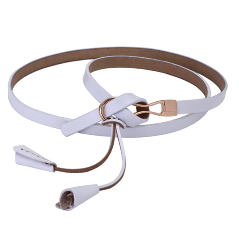 Ceinture Femme Manteau Petit Cuir Véritable All-match Le Nouveau Doux Rouge