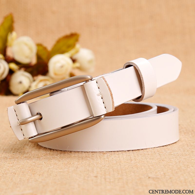 Ceinture Femme Mode Le Nouveau Cuir Véritable Denim Personnalité Tendance Rouge