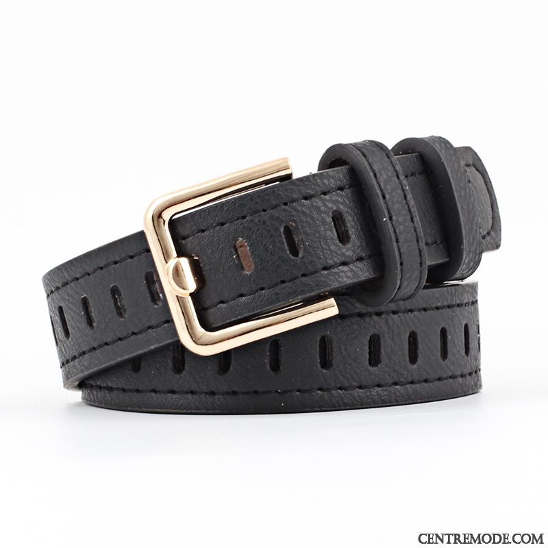 Ceinture Femme Simple Creux Jeans Bleu Blanc Noir Rouge Rose Vert Jaune