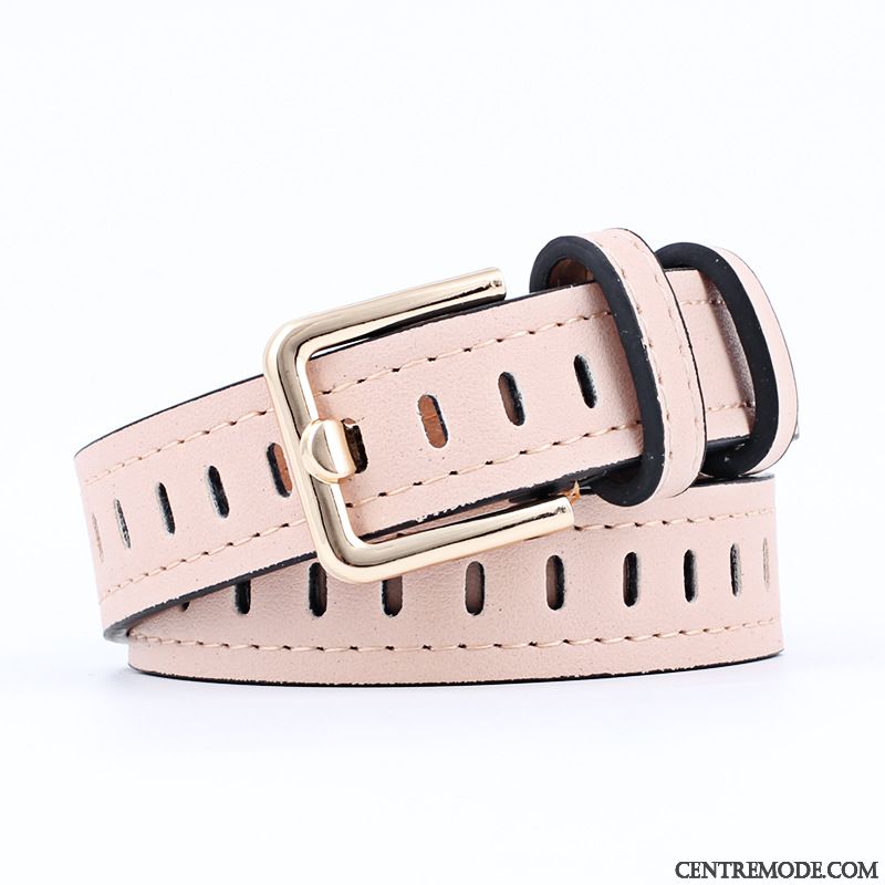 Ceinture Femme Simple Creux Jeans Bleu Blanc Noir Rouge Rose Vert Jaune