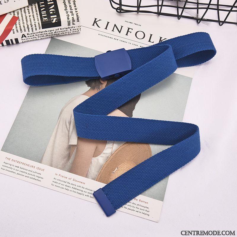 Ceinture Femme Toile Lisse Tendance Loisir Jeune Étudiant Violet