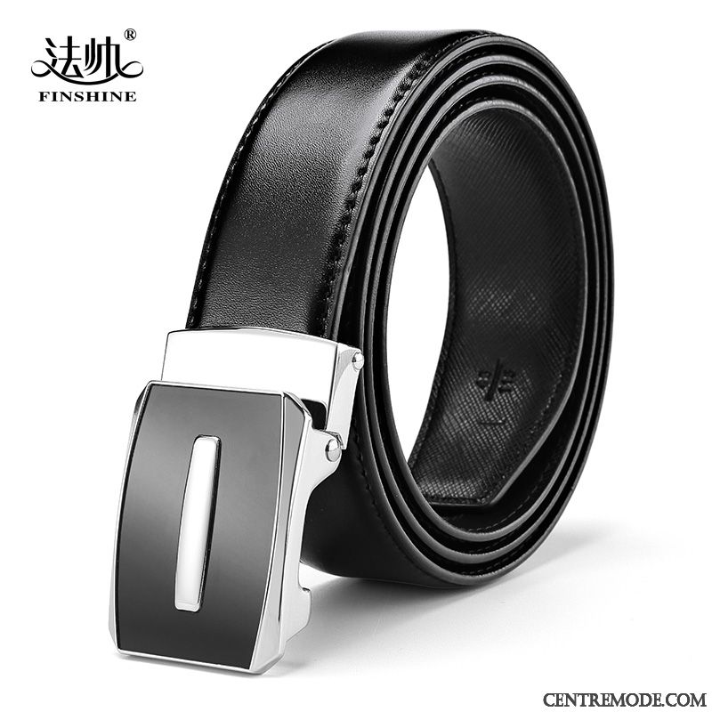 Ceinture Homme All-match Boucle Automatique Vêtements De Cérémonie Tendance Mode Jeunesse Blanc