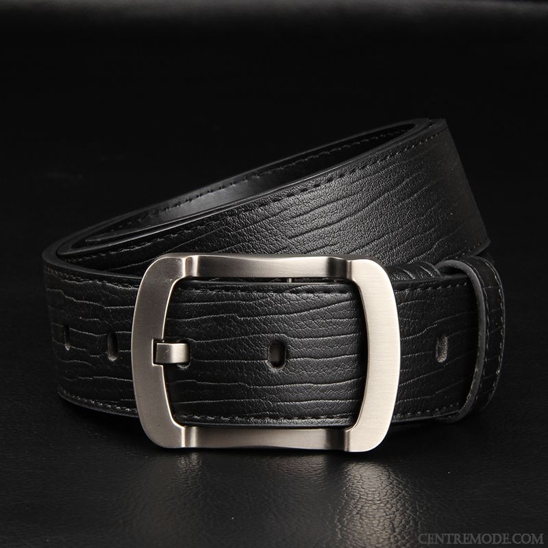 Ceinture Homme Authentique Pure Boucle Cuir Véritable Loisir Mode Foncé