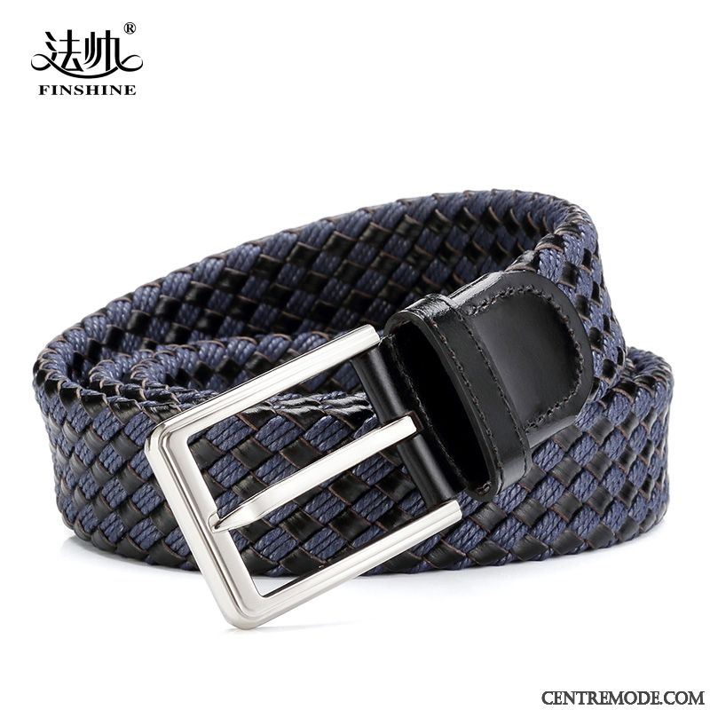 Ceinture Homme Boucle Loisir Toile Jeunesse Étudiant Femme Bleu