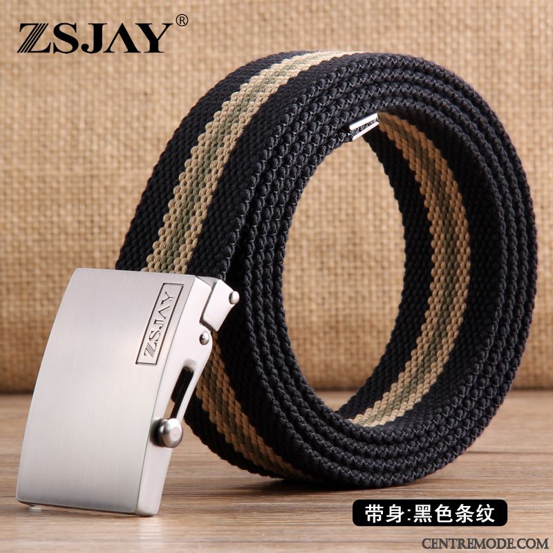 Ceinture Homme De Plein Air Sport Automatique Jeune Tactique Loisir Noir