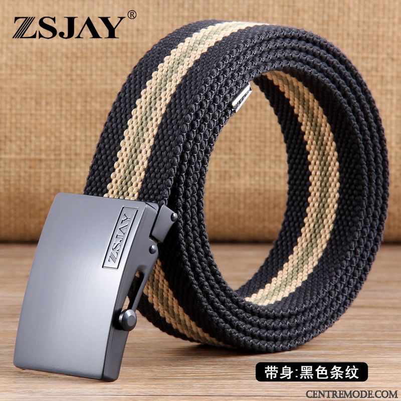 Ceinture Homme De Plein Air Sport Automatique Jeune Tactique Loisir Noir