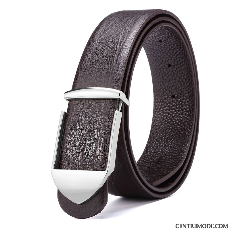 Ceinture Homme Entreprise Personnalité Couche De Tête Âge Moyen Costume Mode Or