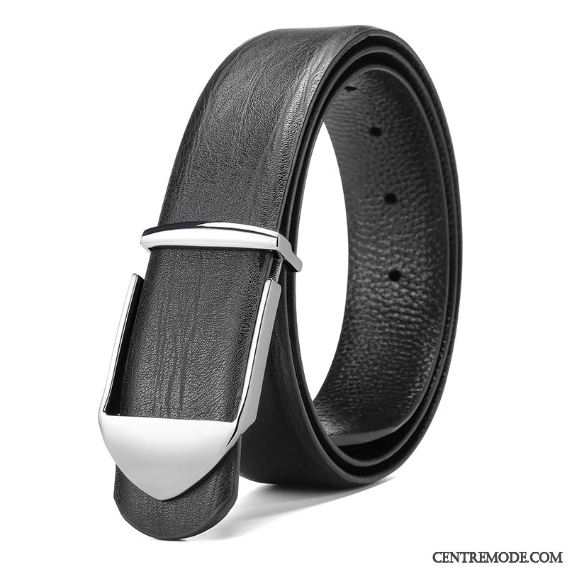 Ceinture Homme Entreprise Personnalité Couche De Tête Âge Moyen Costume Mode Or