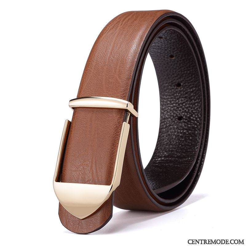 Ceinture Homme Entreprise Personnalité Couche De Tête Âge Moyen Costume Mode Or