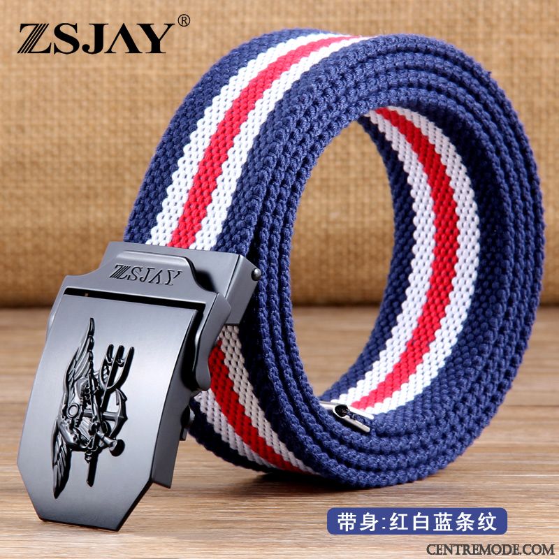 Ceinture Homme Jeans Toile Tactique Boucle Automatique Tendance