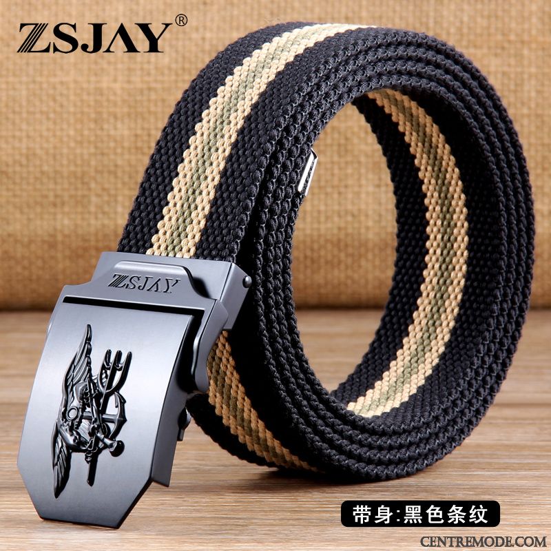 Ceinture Homme Jeans Toile Tactique Boucle Automatique Tendance